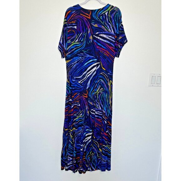 Soft Surroundings Maxi Dress 2X Blue Ruched - Picture 2 of 10